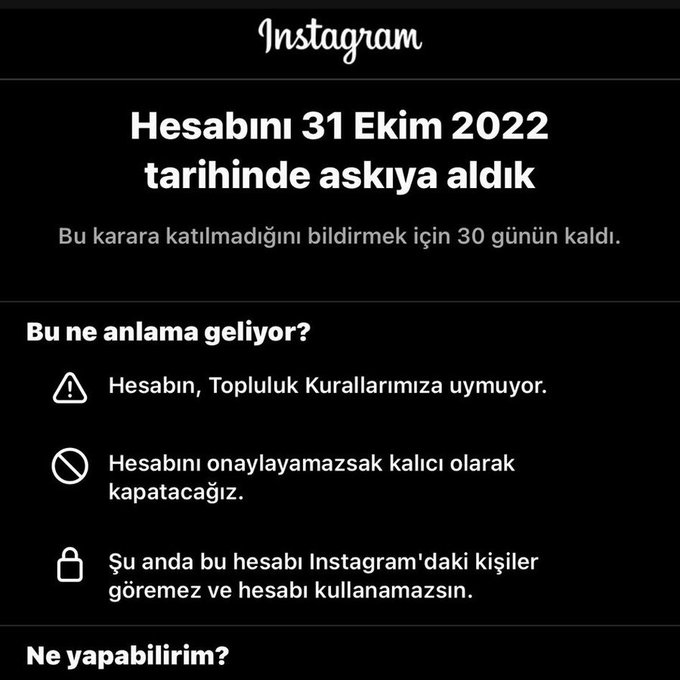 Instagram’Da Kullanıcı Hesapları Askıya Alınıyor