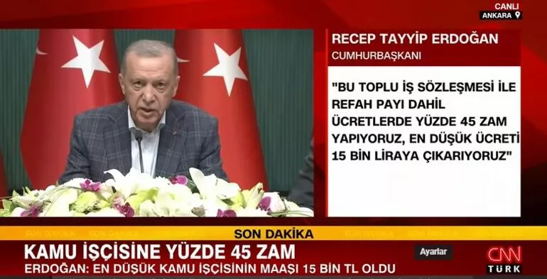 Son Dakika! Kamu Işçisine Yüzde 45 Zam! En Düşük Maaş 15 Bin Tl Oldu