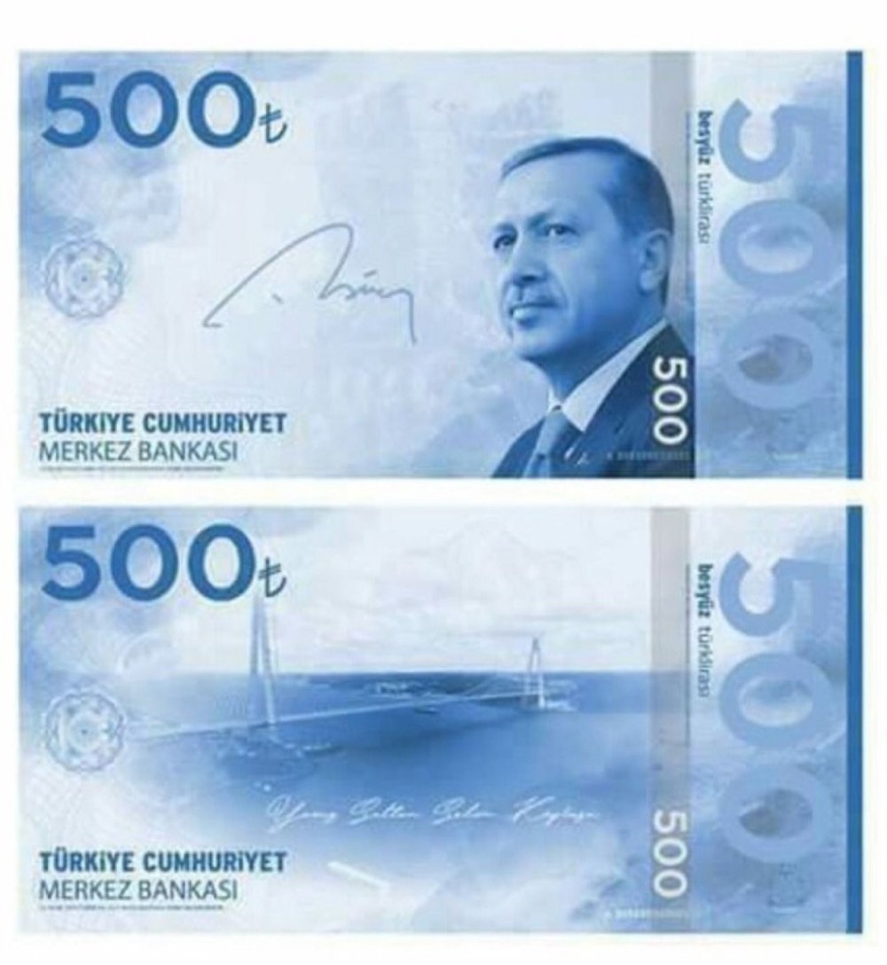 Türkiye’De Yeni Dönem Yeni Banknotlarla Başlıyor! İşte Yeni Banknot Tasarımları! 500 Tl’Nin Tasarımı..