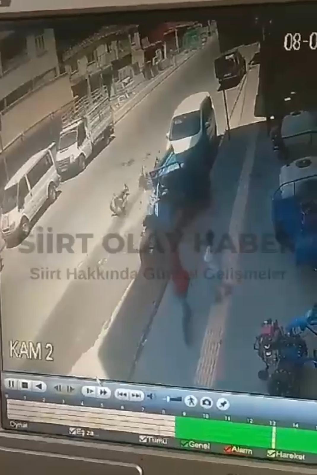 Siirtte Motosiklet Kazası Güvenlik Kamerasında