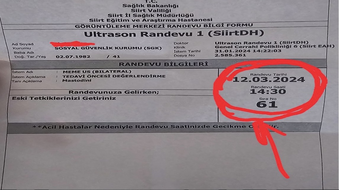 Siirt’te 42 gün Sonraya Ultrason Randevusu!