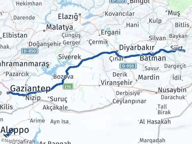 Siirt Antep Arası Kaç Km? Uçakla, Arabayla Ve Otobüsle Siirt Gaziantep Arası Kaç Saat, Ne Kadar Sürer?