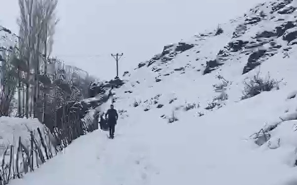 Beytüşşebap’ta Çığ Düştü Köy Yolu Ulaşıma Kapandı