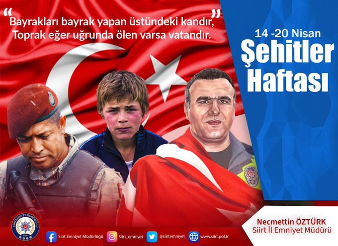 Siirt Emniyet Müdürlüğünün Şehitler Haftası Mesajı