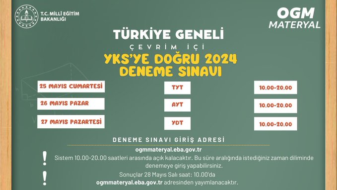 Siirt Milli Eğitim Müdürlüğü Duyurdu: Türkiye Geneli Deneme Sınavı Yapılacak | Siirt Olay Haber