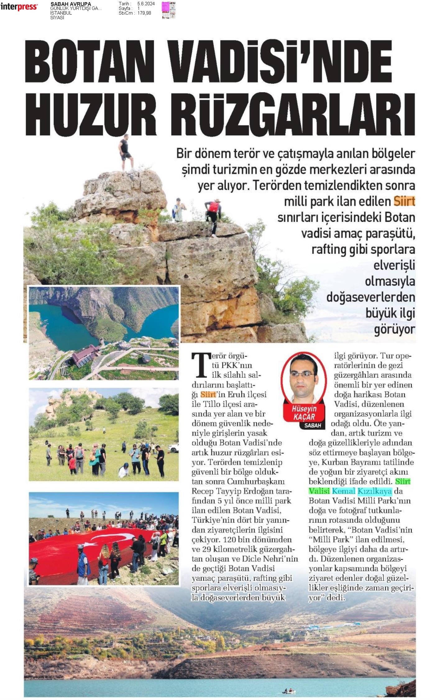 Siirt Ulusal Gazetelerde “Huzur” Başlığıyla Ön Planda | Siirt Olay Haber