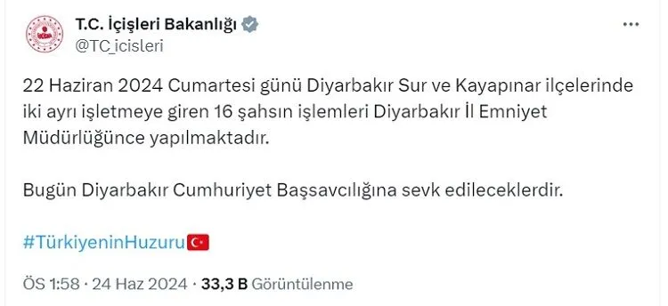 Diyarbakır’daki Baskında 16 Gözaltı | Siirt Olay Haber