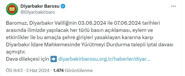 &Quot;Barodan Sert Hamle: Diyarbakır Valiliği'Ne Karşı Dava Açılıyor!&Quot; | Siirt Olay Haber