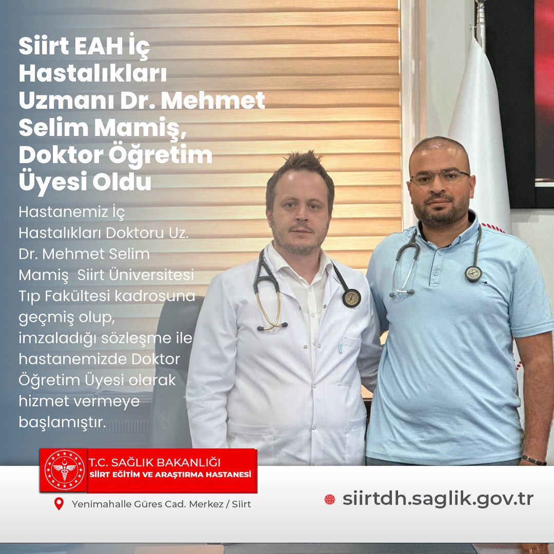 Siirt’te İç Hastalıkları Uzmanı Mamiş Öğretim Üyesi Oldu