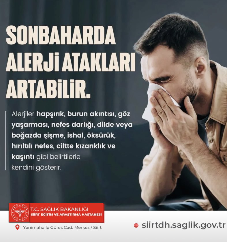 Siirt Eğitim ve Araştırma Hastanesinden Sonbahar Uyarısı