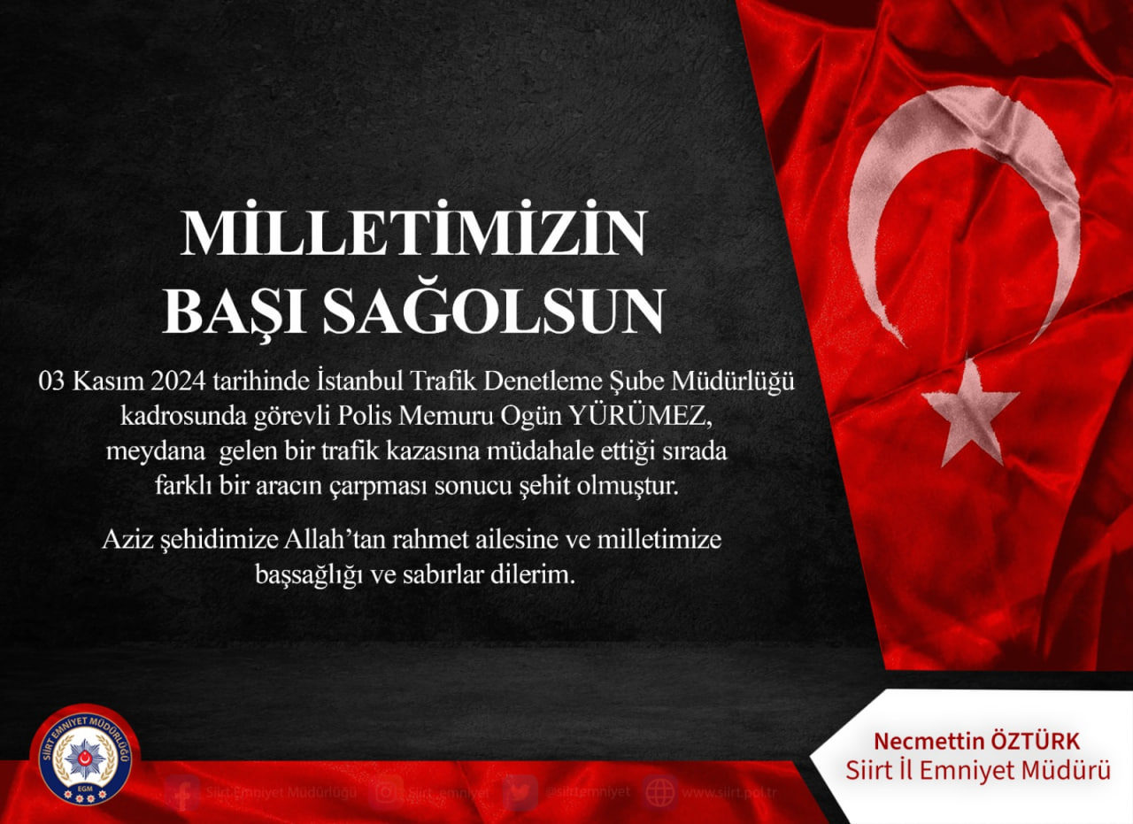 Siirt Emniyet Müdürlüğü’nden Şehit Ailesine Başsağlığı