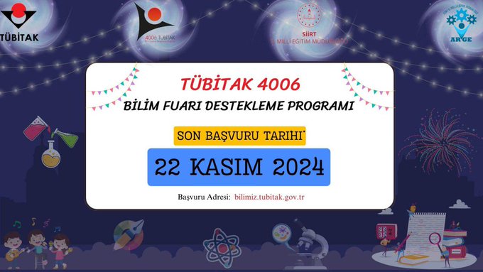 Siirt Mem Tübi̇tak Bilim Fuarları Destekleme Programının Son Başvuru Tarihini Yayınladı