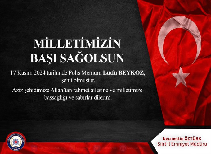 Siirt Emniyet Müdürlüğünden Başsağlığı