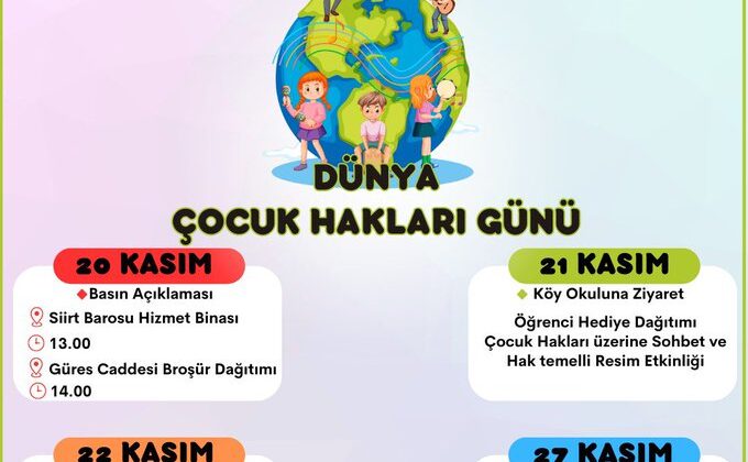 Siirt Barosundan Dünya Çocuk Hakları Günü Etkinliği