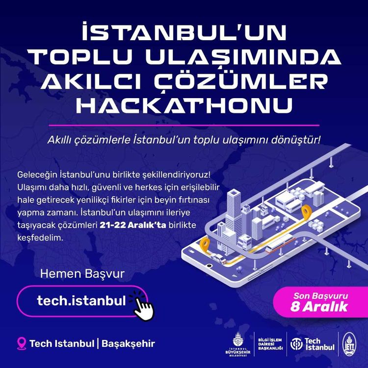 TOPLU ULAŞIMDA AKILCI ÇÖZÜMLER HACKATHON’UNA BAŞVURU BAŞLADI