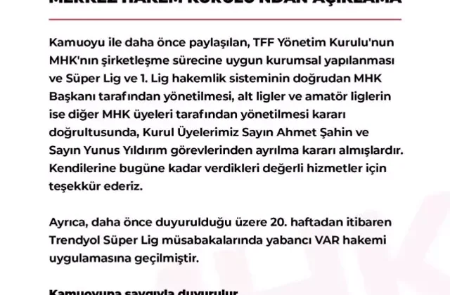 TFF resmen açıkladı! Türk futbolunda yabancı hakem dönemi | Siirt Olay Haber